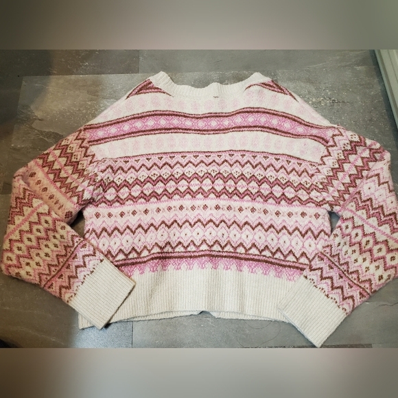 Twik by Simons short cardigan. Buttons. Long sleeves. Fair Isle / Nordic. Size L - Picture 2 of 10